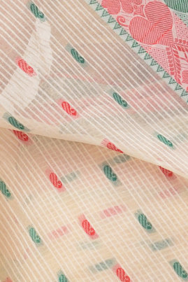 Red Green Pure Cotton Aged_Women Tant Saree (407)